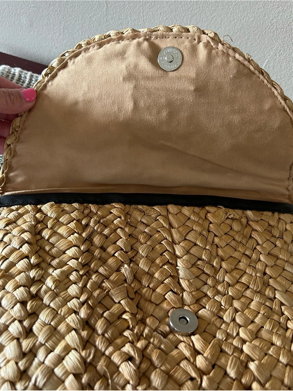 Woven Straw Clutch Bag - Natural Beige